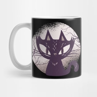 Black cat in the moonlight Mug